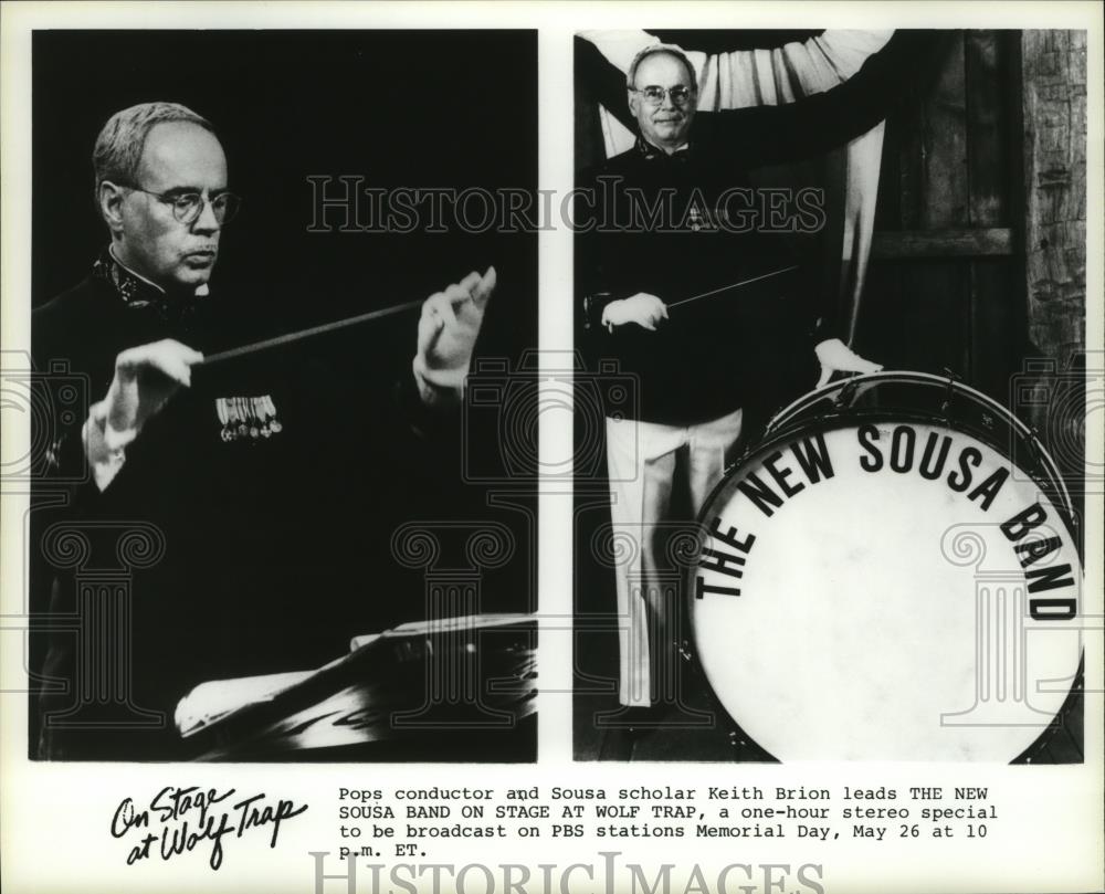 Press Photo Keith Brion leads The New Sousa Band On Stage At Wolf Trap. - Historic Images