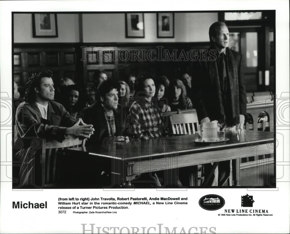 1996 Press Photo John Travolta and other actors in comedy, &quot;Michael.&quot; - Historic Images