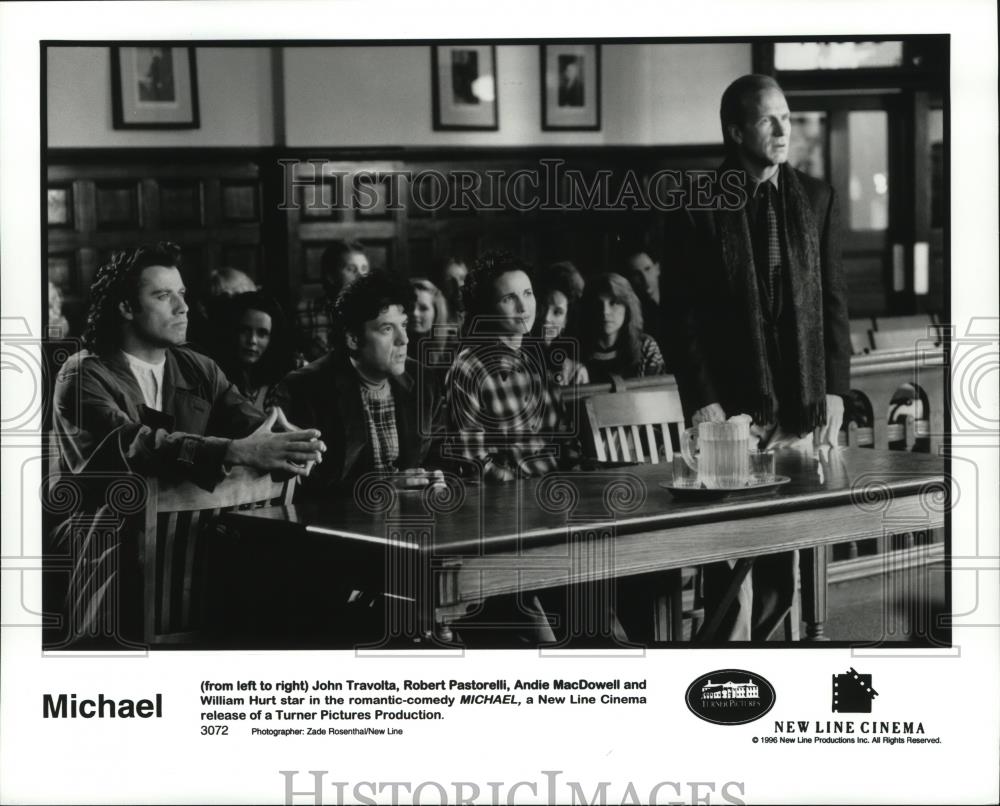 1996 Press Photo John Travolta and other actors in comedy, "Michael." - Historic Images