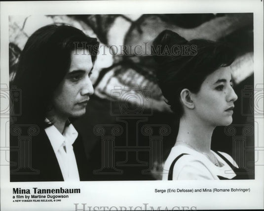 1995 Press Photo Eric Defosse and Romane Bohringer in "Mina Tannenbaum." - Historic Images