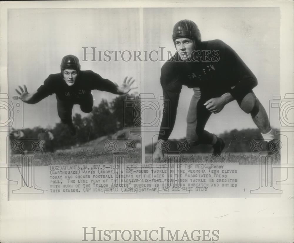 1947 Press Photo Bobby Davis, Georgia Tech Tackle - cvb76424 - Historic Images