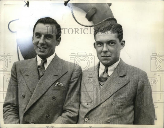 1934 Press Photo Fred Perry and F. H. D. Wilde, Tennis - cvb76508 - Historic Images