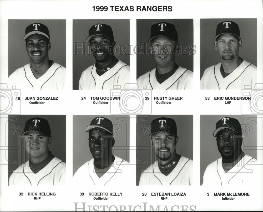 1999 Press Photo Texas Ranger Roster Players - cvb76515 - Historic Images