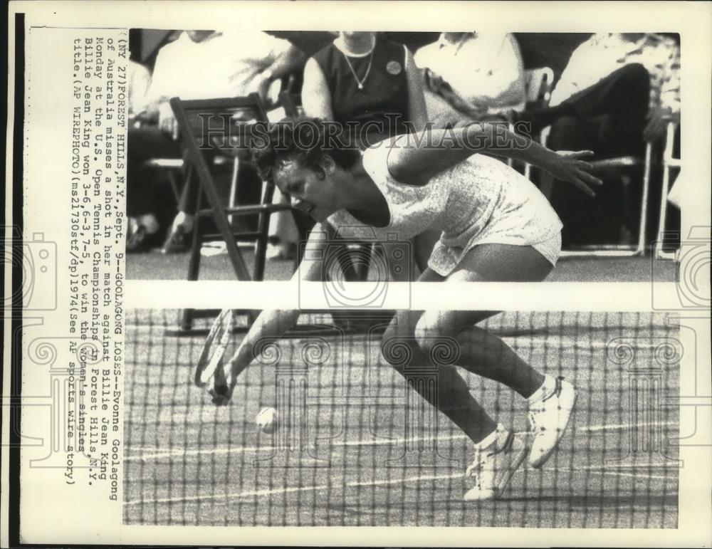 1974 Press Photo Evonne Goolagong, Tennis - cvb76523 - Historic Images