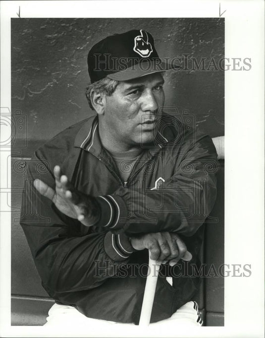 1987 Press Photo Pat Corrales, Cleveland Indians Manager - cvb76678 - Historic Images