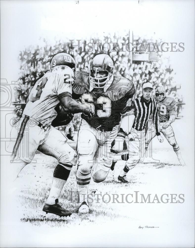 Press Photo Painting of Willie Lanier, football player. - cvb76742 - Historic Images