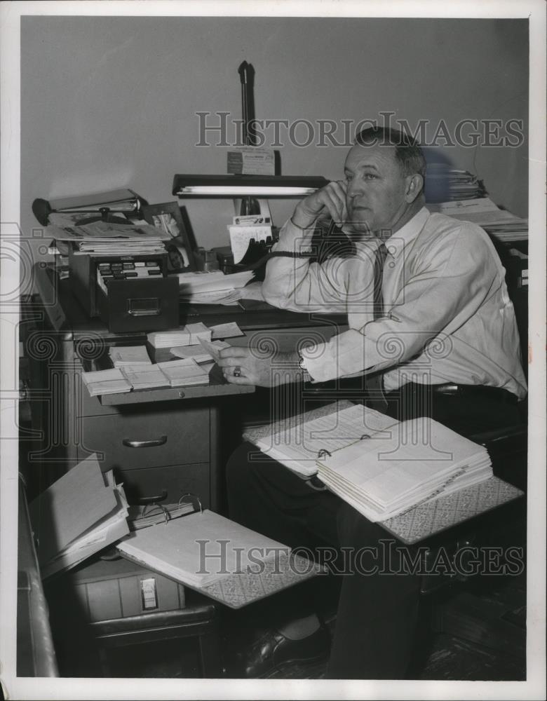 1959 Press Photo Dick Gallagher in his office. - cvb76748 - Historic Images