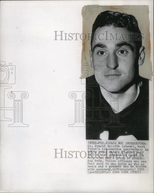 1951 Press Photo Arnold Galiffa, West Point's quarterback. - cvb76753 - Historic Images