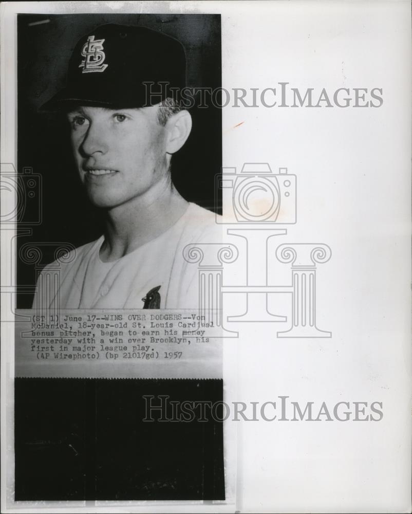 1972 Press Photo Von McDaniel, St. Louis Cardinal Pitcher - cvb76772 - Historic Images