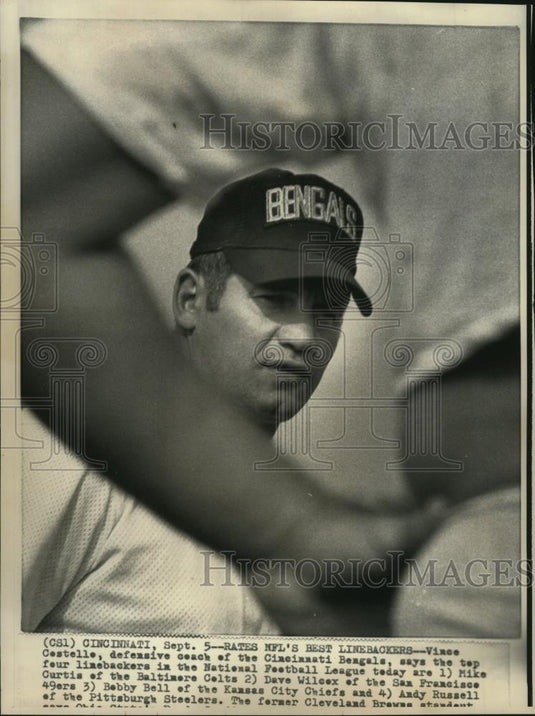 1973 Press Photo Vinve Costello, Cincinnati Bengals - cvb76787 - Historic Images