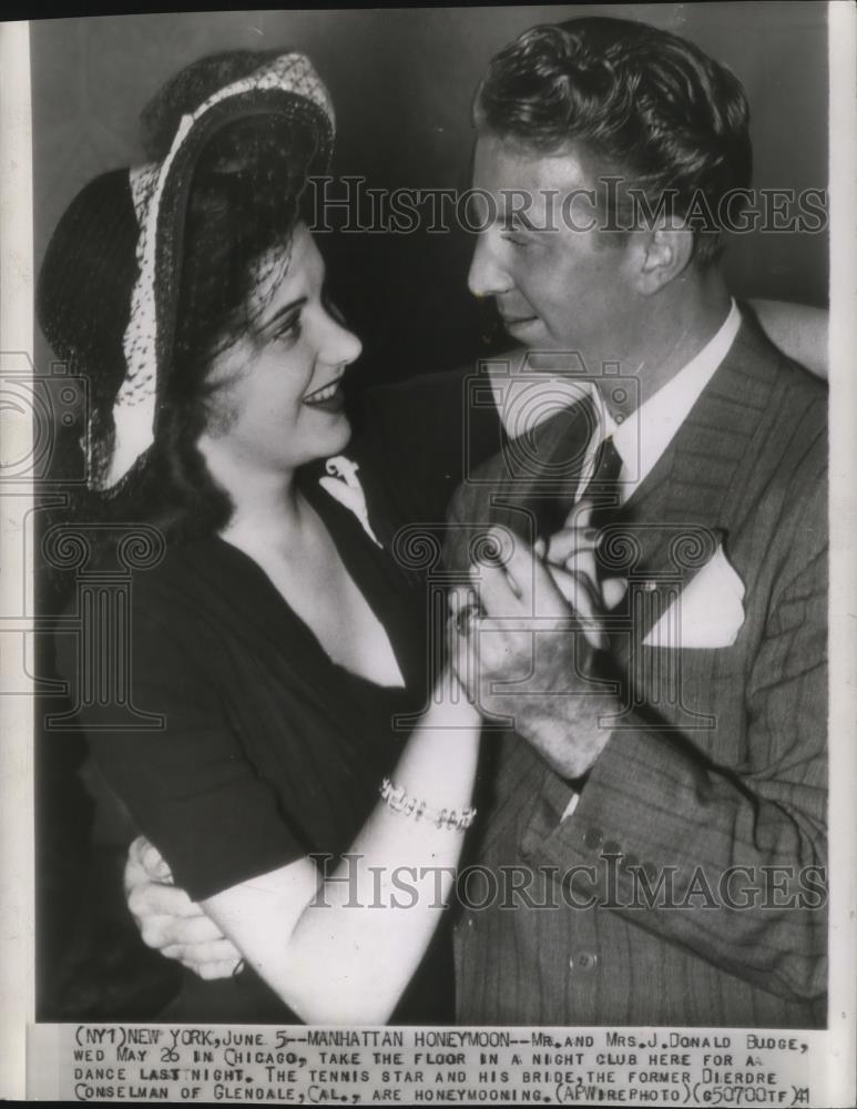1941 Press Photo Donald Budge, Tennis, and Wife - cvb76869 - Historic Images