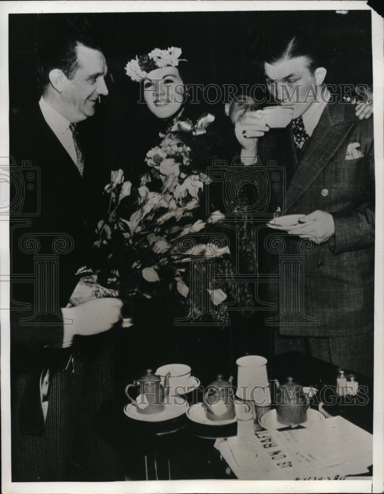 1938 Press Photo Eileen Wenzel, Tommy Farr British boxing champ engaged - Historic Images