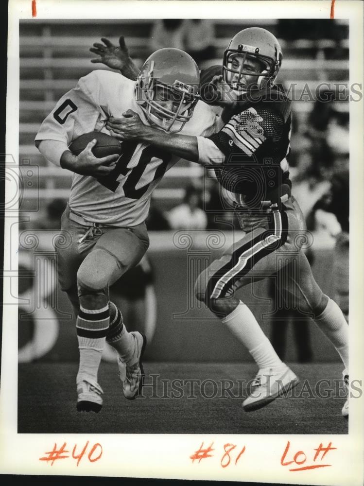 1984 Press Photo Football College Mike James and Ward Bartel - spa34602 - Historic Images