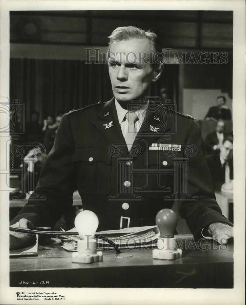 1961 Press Photo Richard Widmark in Judgement at Nurenberg - spx07203 - Historic Images