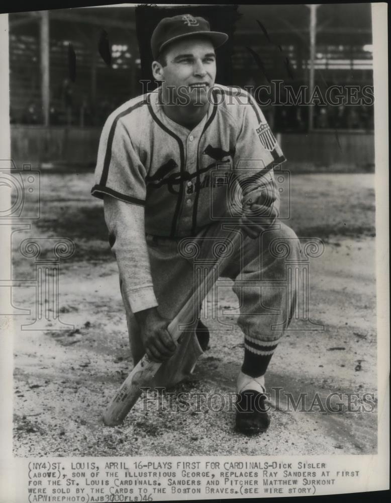 1946 Press Photo Dick Sisler of St Louis Cardinals, replaces Ray Sanders - Historic Images