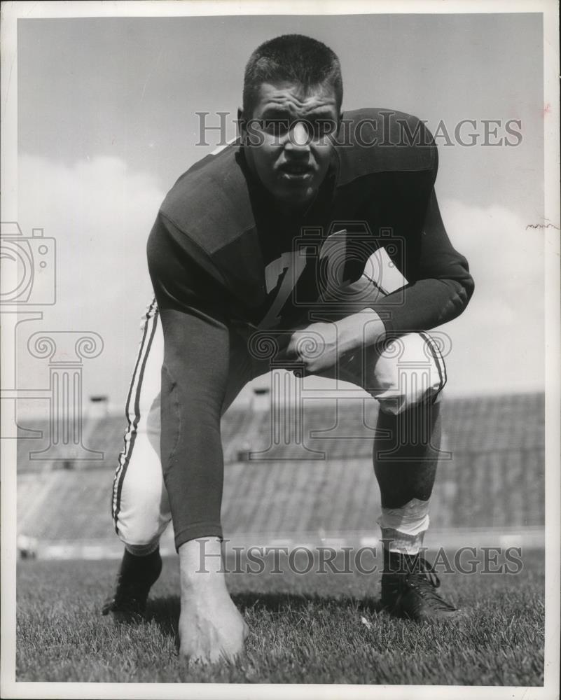 1957 Press Photo Myron Cooper- University of Wisconsin footballer - cvb77551 - Historic Images