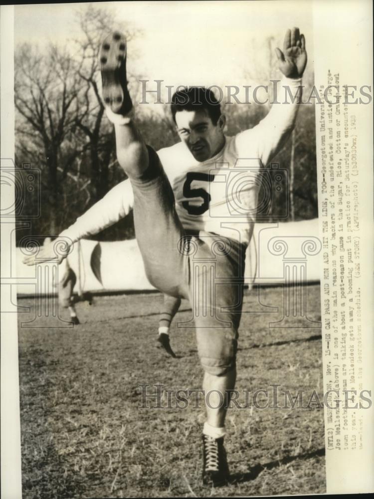 1938 Press Photo Georgetown University&#39;s Joe Mellendick in practice  - cvb77661 - Historic Images