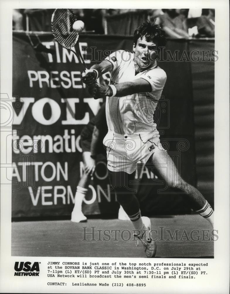 Press Photo Jimmy Connors expected at the Sovran Bank Classic in Washington, DC - Historic Images