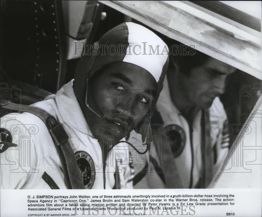 1978 Press Photo OJ Simpson, James Brolin & Sam Waterston in Capricorn One - Historic Images