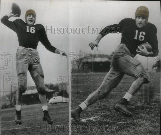 1949 Press Photo Arnold Galiffa of Army shows his form - cvb78469 - Historic Images