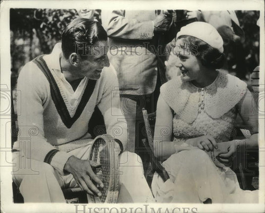 1934 Press Photo Tennis-Fred Perry, World's No. 1 Ranking Tennis Player, engaged - Historic Images