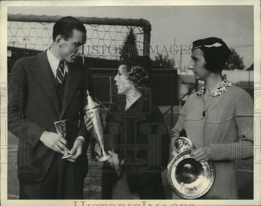 1933 Press Photo Tennis-Fred Perry, Winner of the Men's Singles, Los Angeles. - Historic Images