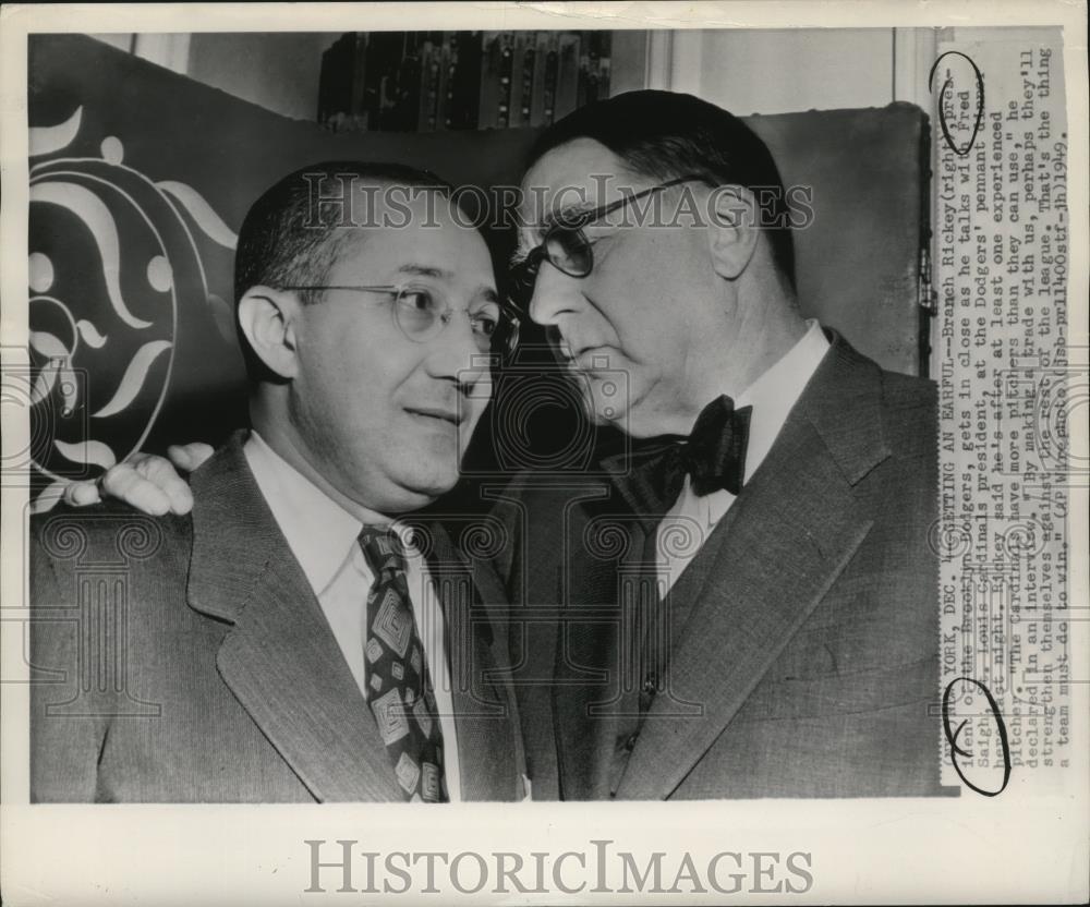 1949 Press Photo Baseball-Fred Saigh, St. Louis Cardinals President, New York. - Historic Images