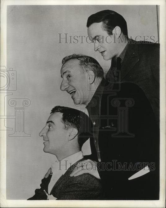 1946 Press Photo Comedians Bob Hope Jimmy Ruante & Garry Moon - cvb77656 - Historic Images