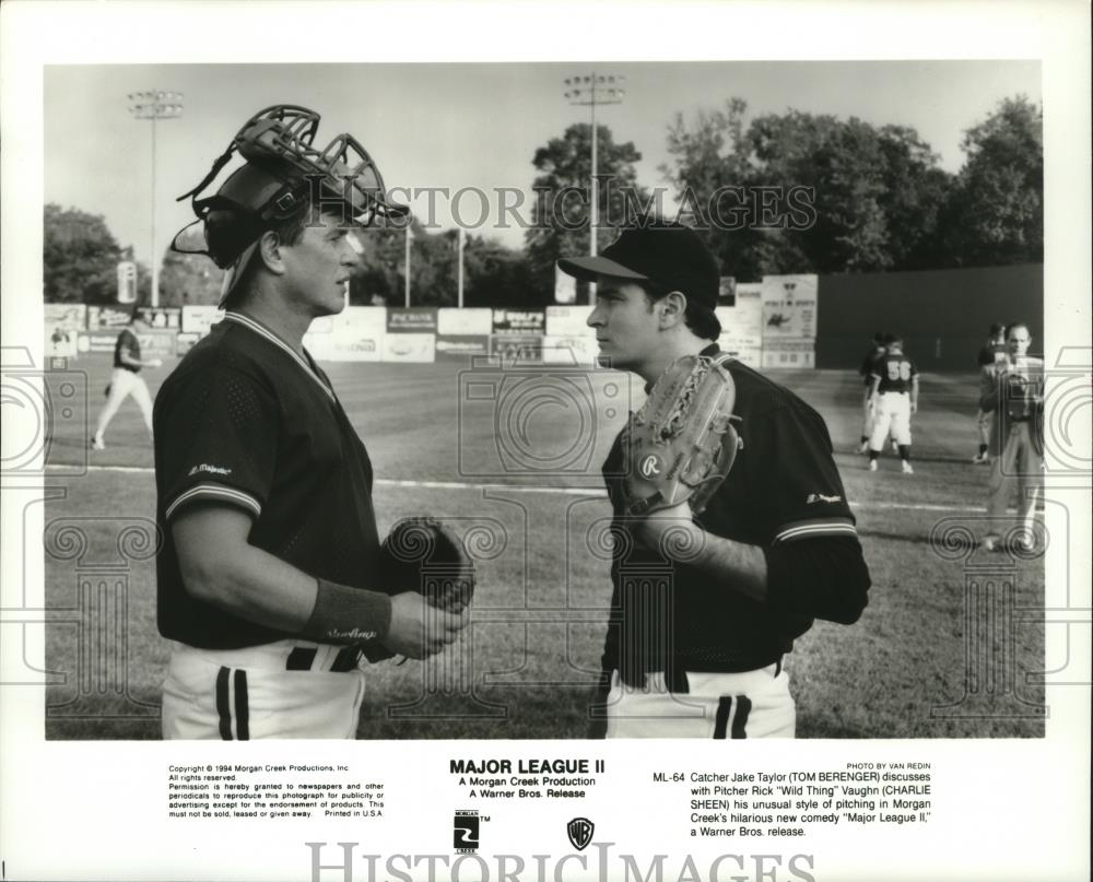1994 Press Photo Tom Berenger and Charlie Sheen in Major League II - spx07729 - Historic Images