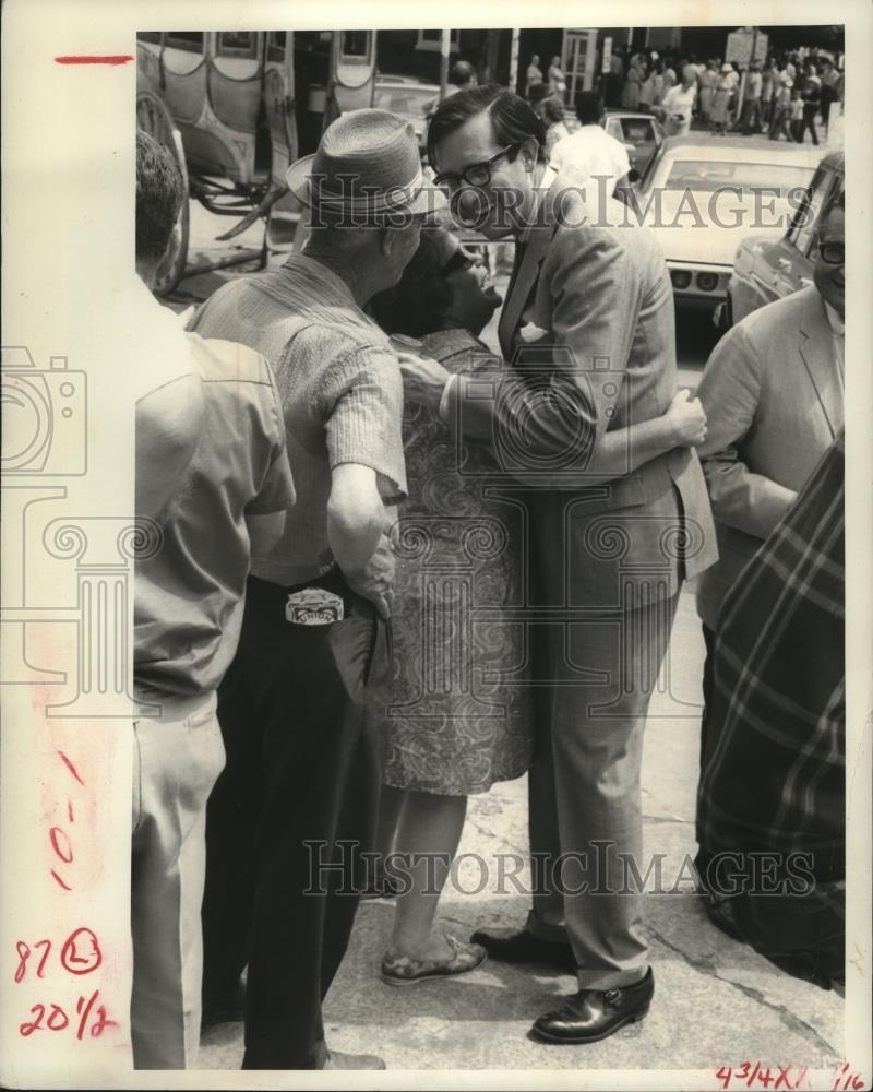 1968 Press Photo John Rockefeller IV hugged by an older woman - cvb77784 - Historic Images