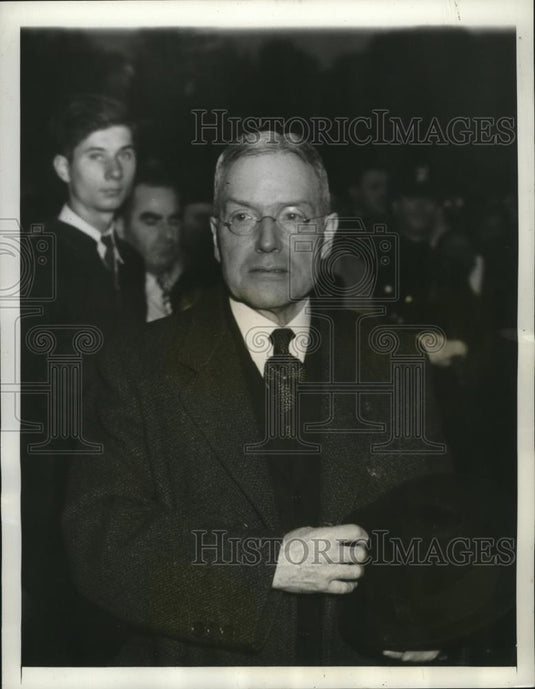 1937 Press Photo John Rockefeller II accompanied his father's body to Cleveland - Historic Images