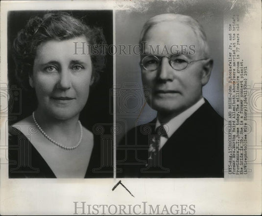 1951 Press Photo John D. Rockefeller Jr., Married Mrs. Martha Baird Allen in R.I - Historic Images