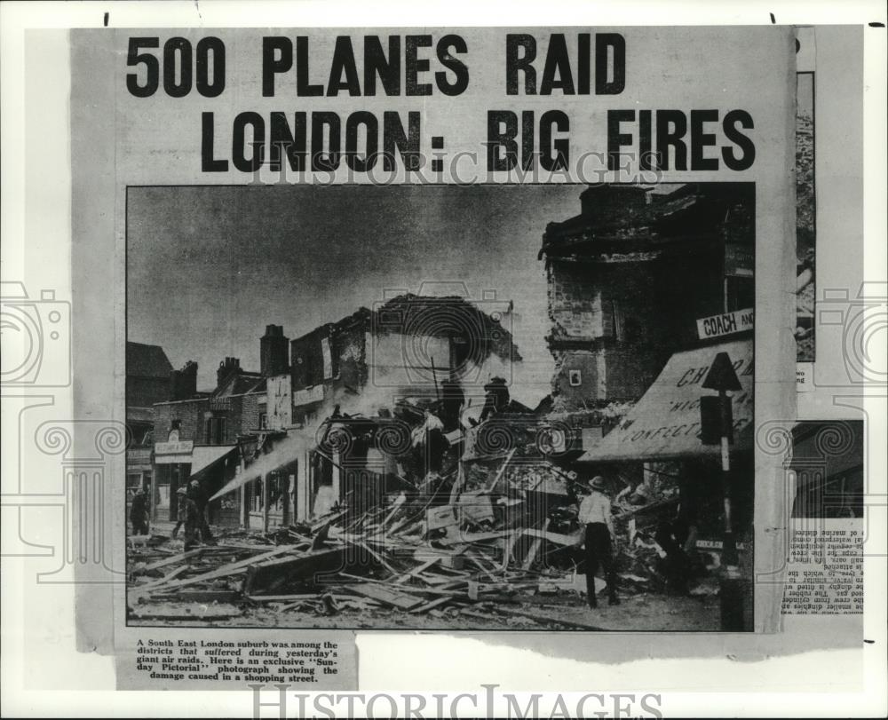 1940 Press Photo A Damaged South East London suburb during London Blitz 1940-41 - Historic Images