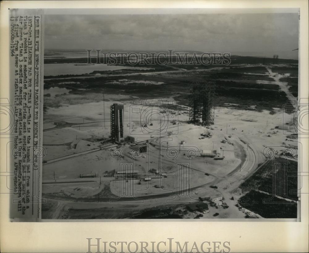 1964 Press Photo View of Cape Kennedy launch pad where Titan 3 will launch - Historic Images