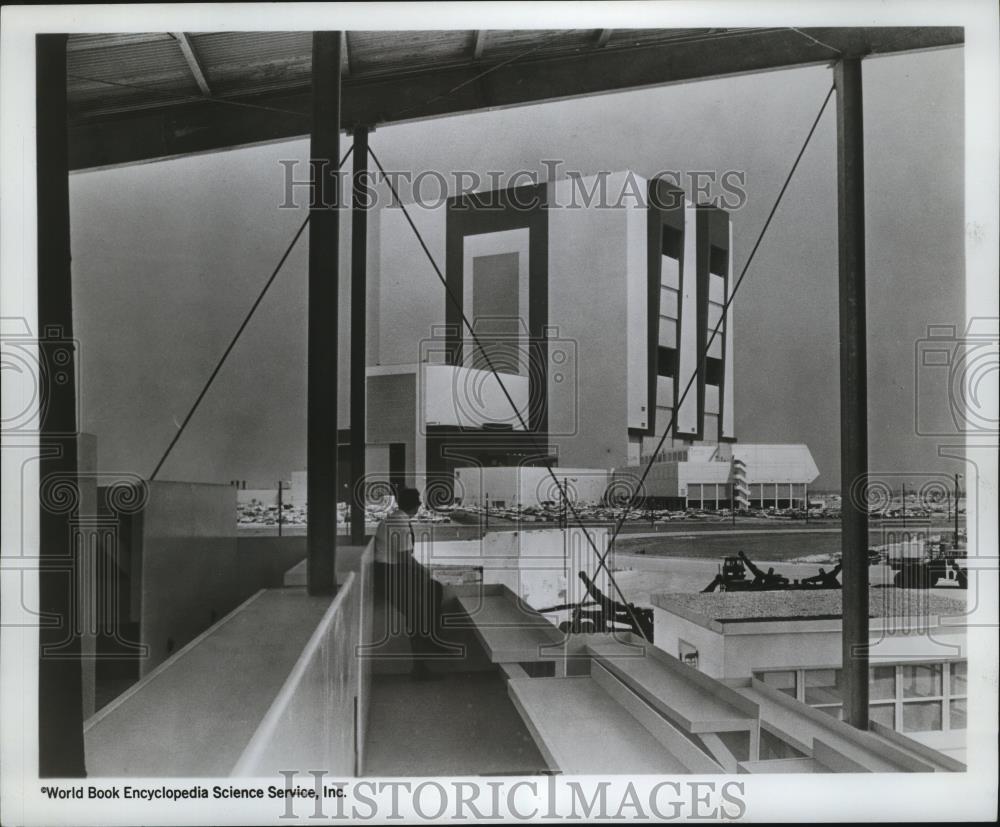 1967 Press Photo Press box was built in Cape Kennedy for the launch of Saturn 5 - Historic Images