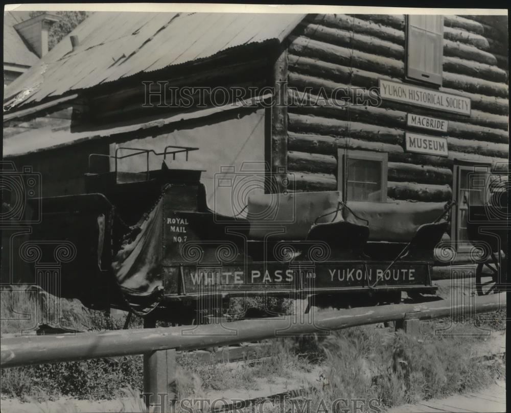 1961 Press Photo Display mark front of Yukon Historical Society Museum - Historic Images