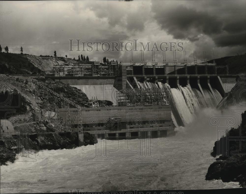 1956 Press Photo Waneta Dam power plant of Cominco on Pend Oreille river - Historic Images