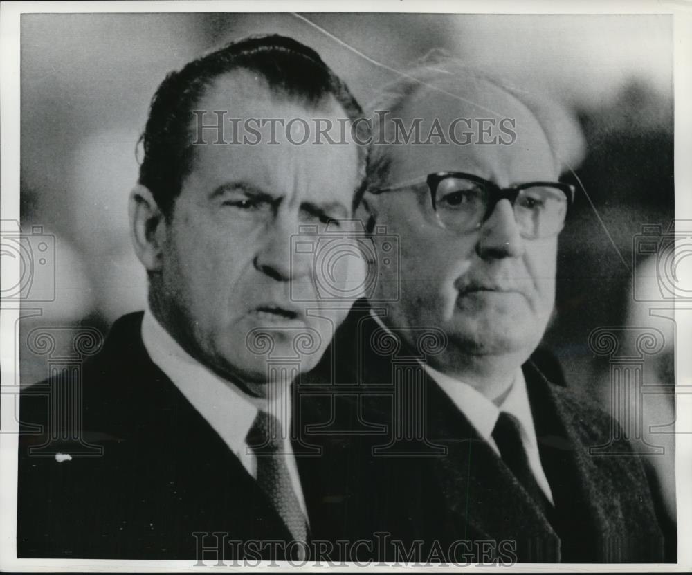 1969 Press Photo President Richard Nixon and Italian Pres. Guiseppe Saragat - Historic Images