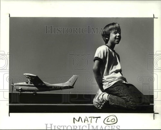1989 Press Photo Matthew McLendon attempts to fly cross-country from LA to NYC - Historic Images