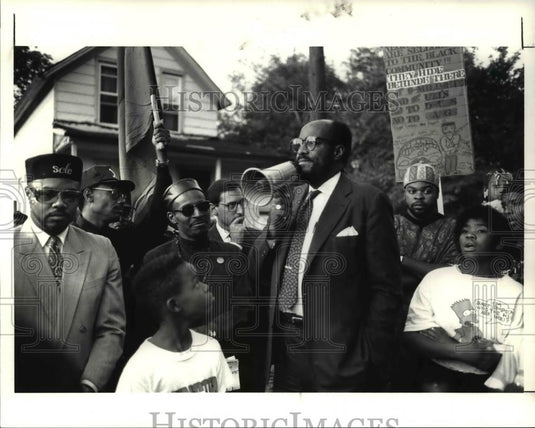 1991 Press Photo Rev. Marvin McMickle & others at Stop The Killing Rally - Historic Images