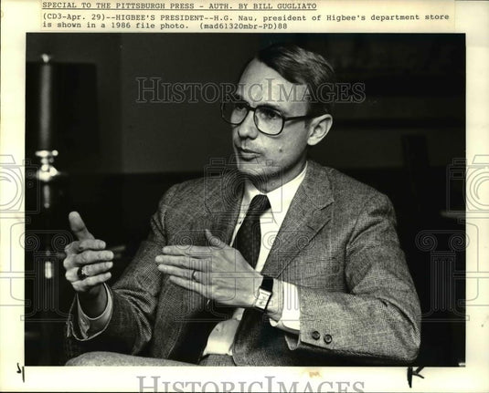 1986 Press Photo H. Gene Nau, president of Higbee's department store - cva33990 - Historic Images
