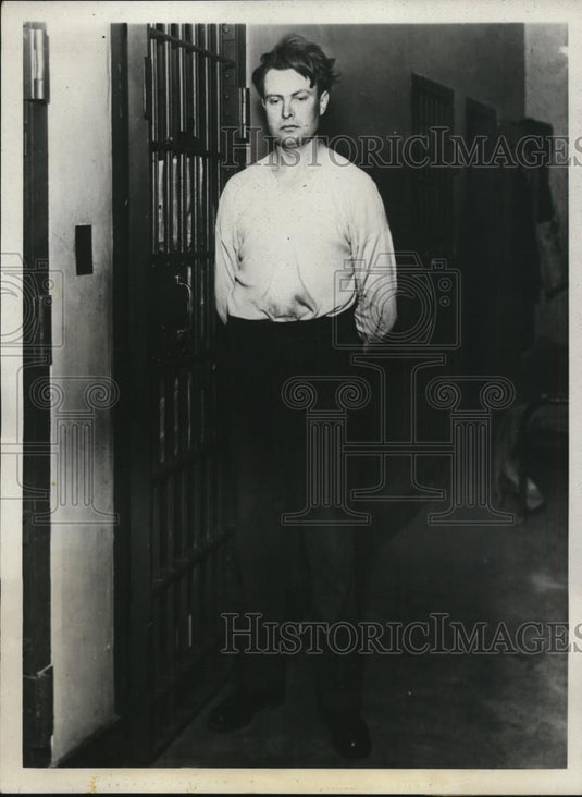 1932 Press Photo Walter Hoffman in Allen County Jail for Family's Murders - Historic Images