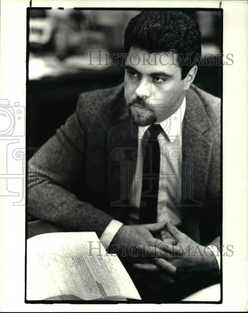 1985 Press Photo Mike Petrarca, real estate appraiser for William Byrne - Historic Images