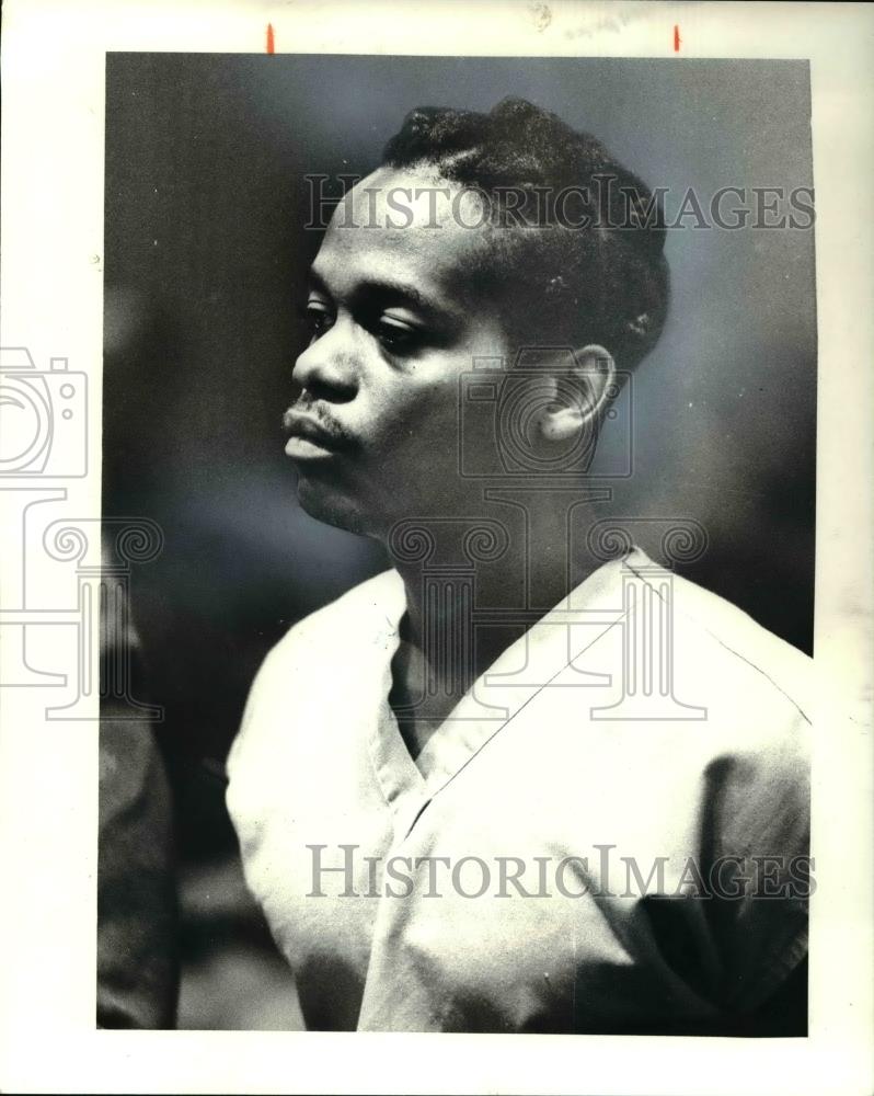 1980 Press Photo Uladimere Phelps, charged with the schoolyard murder - Historic Images