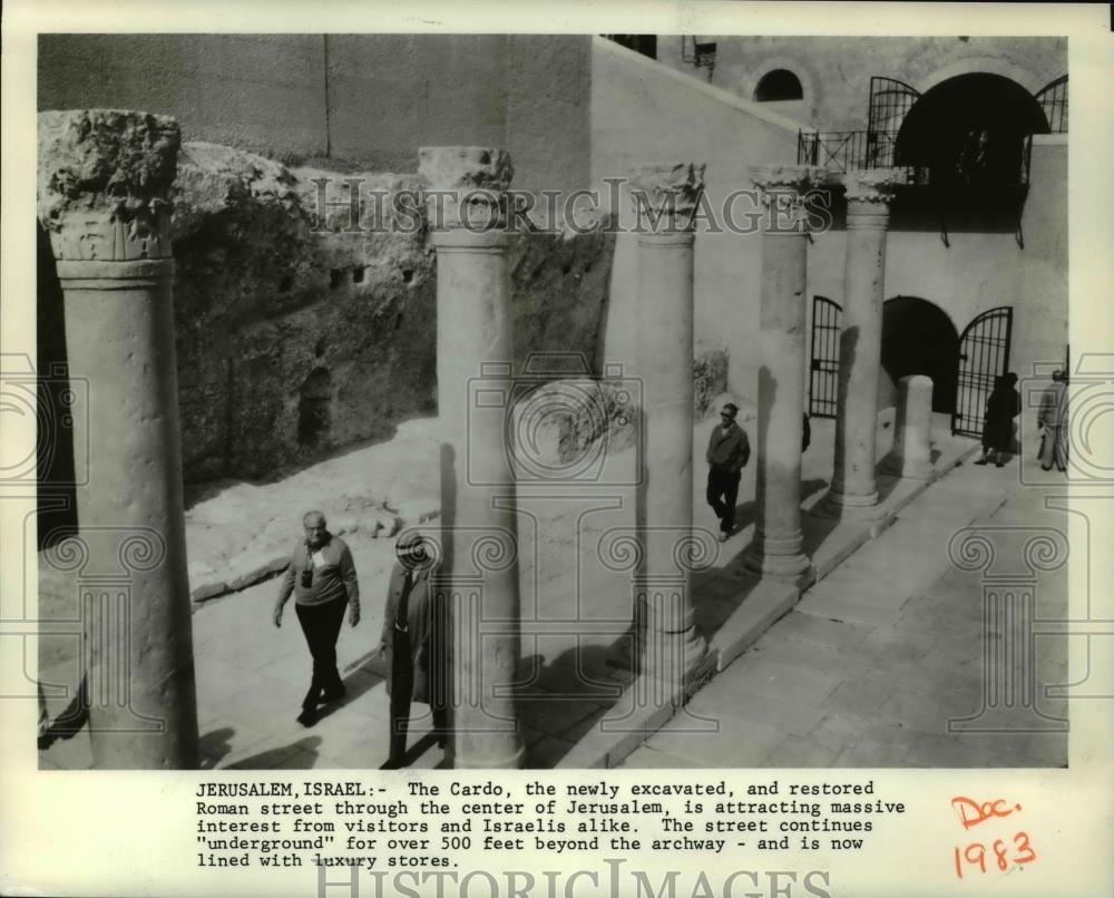 1984 Press Photo The Cardo, newly excavate &amp; restored Roman street in Jerusalem - Historic Images