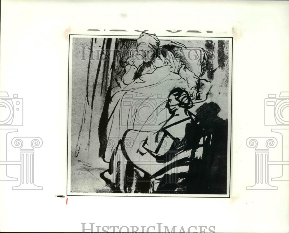 1988 Press Photo Rembrandt&#39;s Saskia in Bed appears on the cover of Harvest Moon - Historic Images