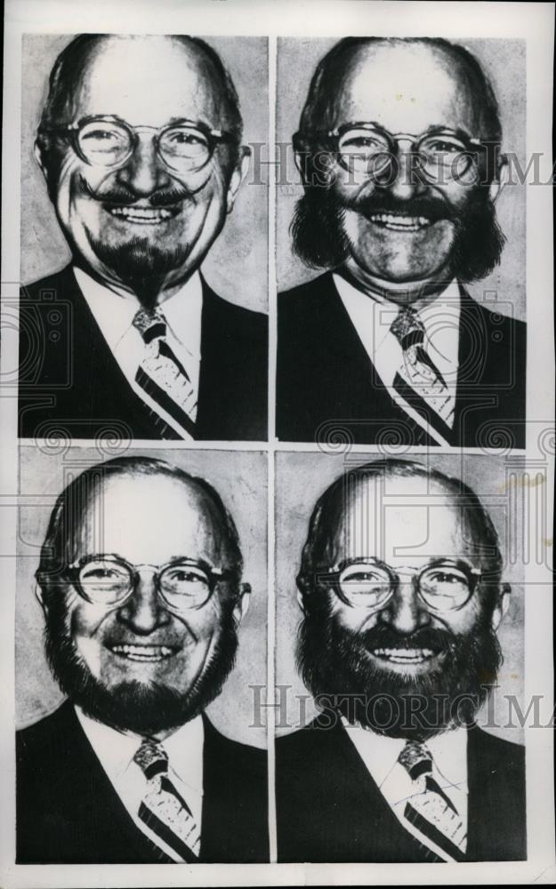 1956 Press Photo Harry S. Truman in 4 Various Beards - nef26635 - Historic Images