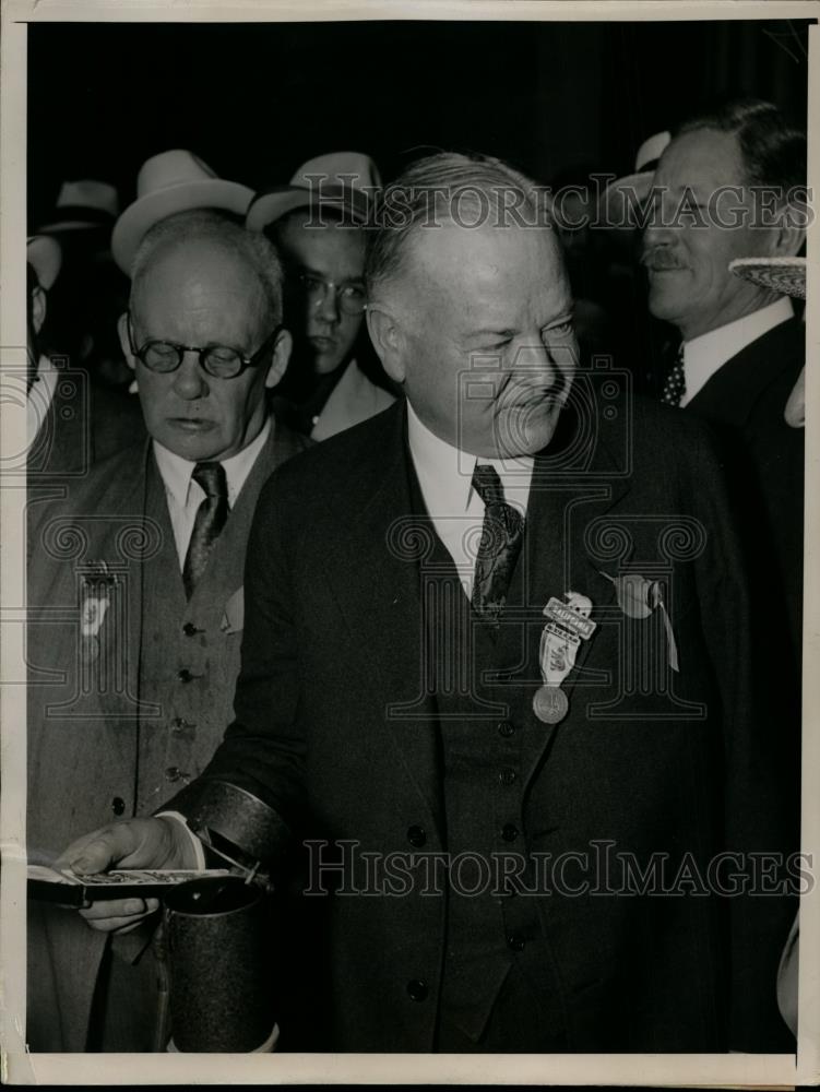 1936 Press Photo Herbert Hoover at GOP Republican National Convention - Historic Images