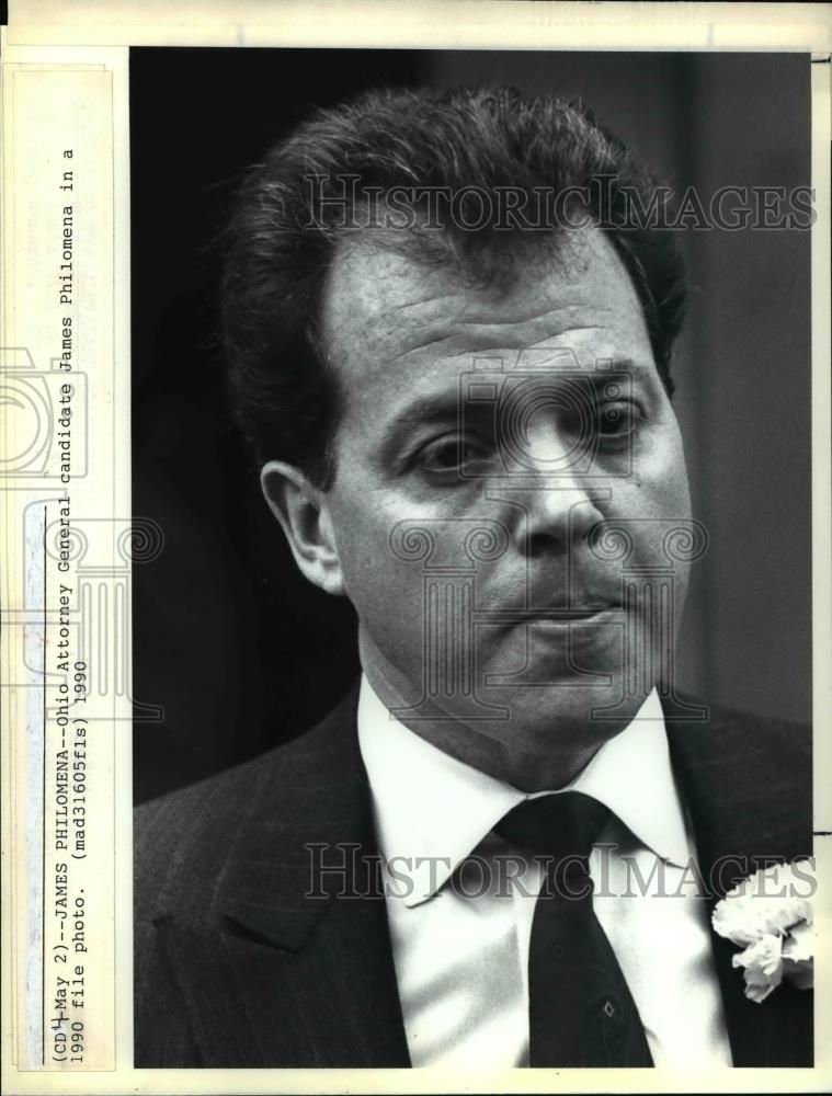 1990 Press Photo Ohio Attorney General Candidate James Philomena - cva38040 - Historic Images