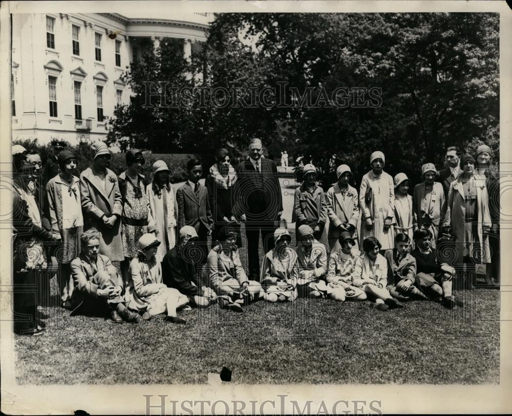 1929 Press Photo Champion Spellers of the Unite States called by Pres. Hoover - Historic Images